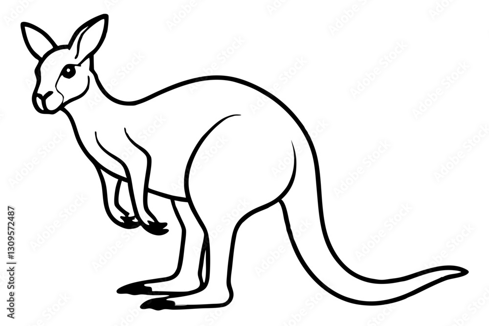 Elegant Kangaroo Outline Elegant Kangaroo Outline