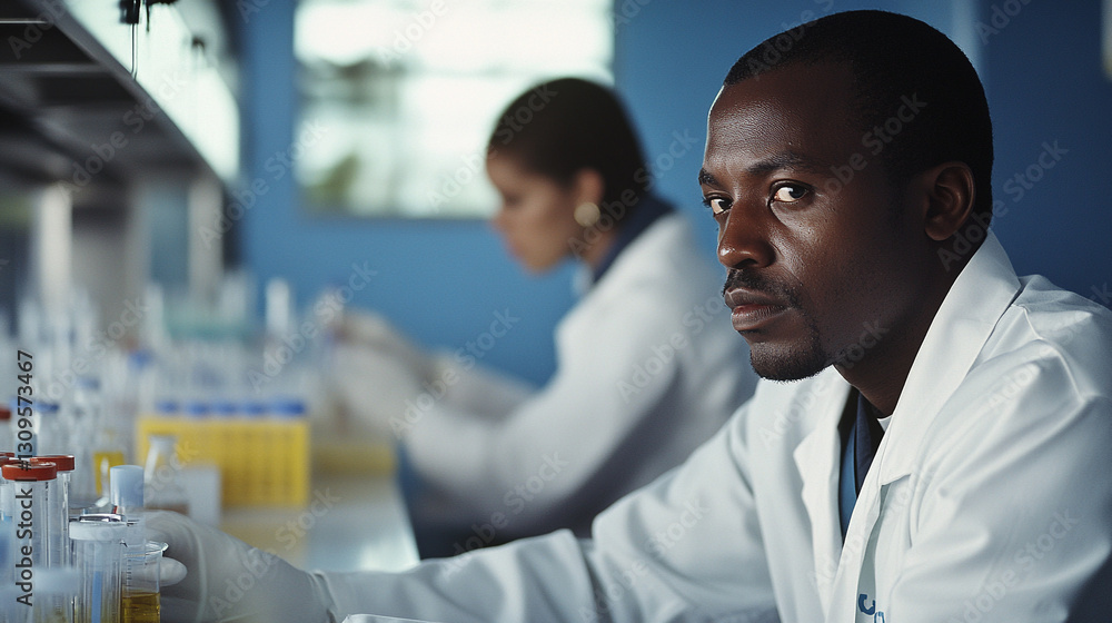 Dedicated researchers in a laboratory working on innovative solutions to combat malaria and improve public health outcomes Dedicated researchers in a laboratory working on innovative solutions to combat malaria and improve public health outcomes