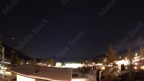 Night time-laps with the sky full of starts