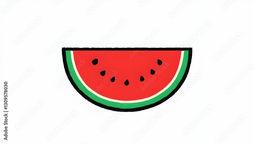 Slice of Fresh Watermelon with Seeds on White Background Slice of Fresh Watermelon with Seeds on White Background