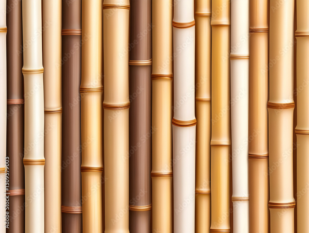 Fototapeta premium Bamboo Poles Realistic Illustration Background