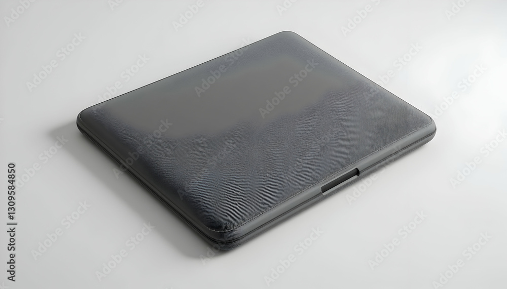 Gray Laptop Case Protecting Device on Clean White Background Surface Gray Laptop Case Protecting Device on Clean White Background Surface