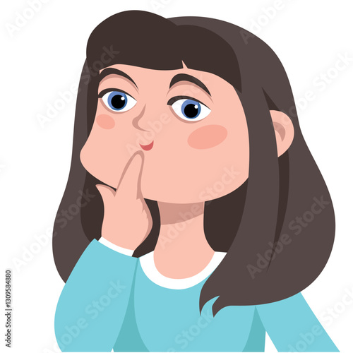 The girl on a white background. Vector illustration