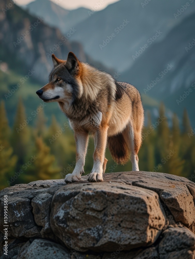 gray wolf canis lupus. generated ai gray wolf canis lupus. generated ai