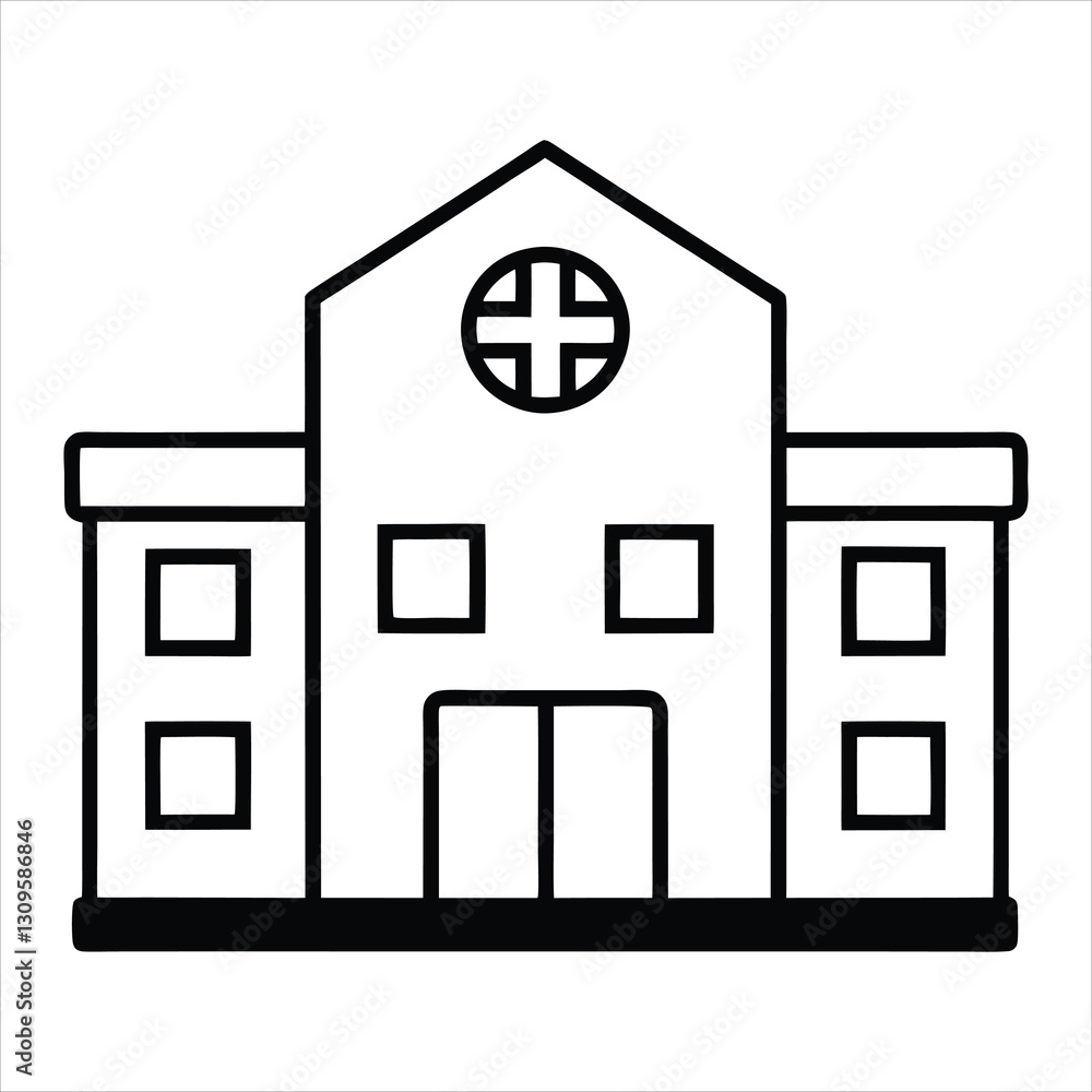 silhouette post office on white background silhouette post office on white background