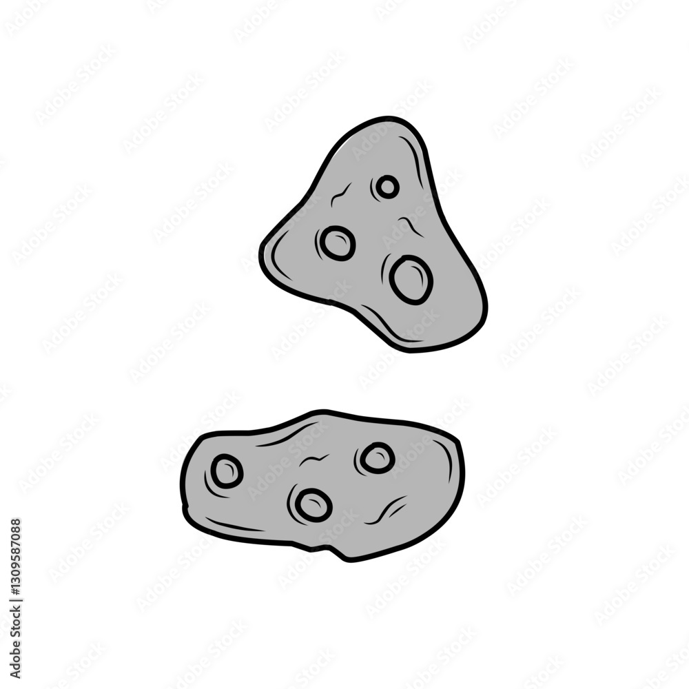asteroid rock vector icon