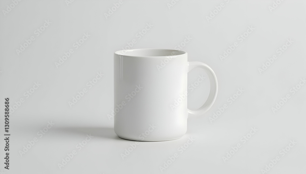 Obraz premium Simple White Ceramic Mug Isolated Against a Clean Background