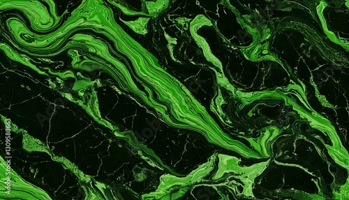 Poison Ivy Marble   liquid marble in toxic green and black. Add vine-like patterns.