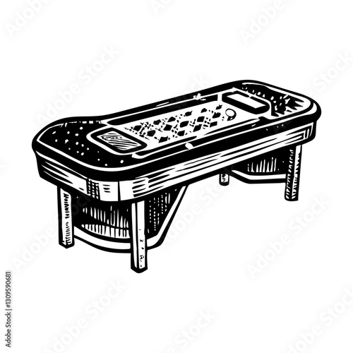 A vintage vector illustration of a casino table