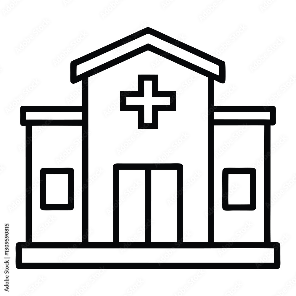 silhouette post office on white background silhouette post office on white background