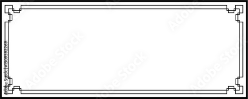 Art Deco frame on white background	