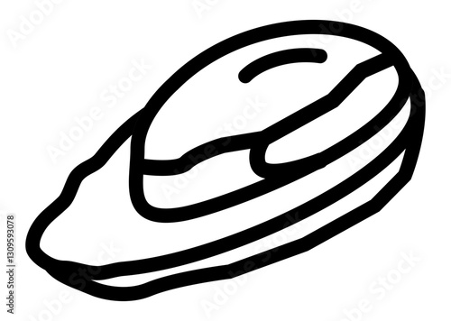 icon of a mussel with its shell slightly open revealing the mussel meat inside.