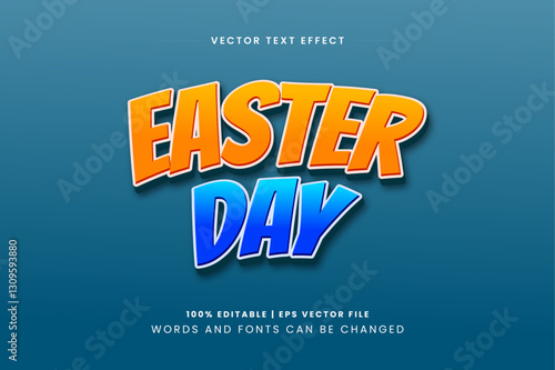 Easter Day Editable 3d Text Effect With Bold Typography