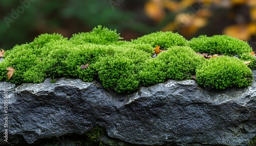 Wallpaper Mural Moss growing on grey stone wall, autumnal background Torontodigital.ca