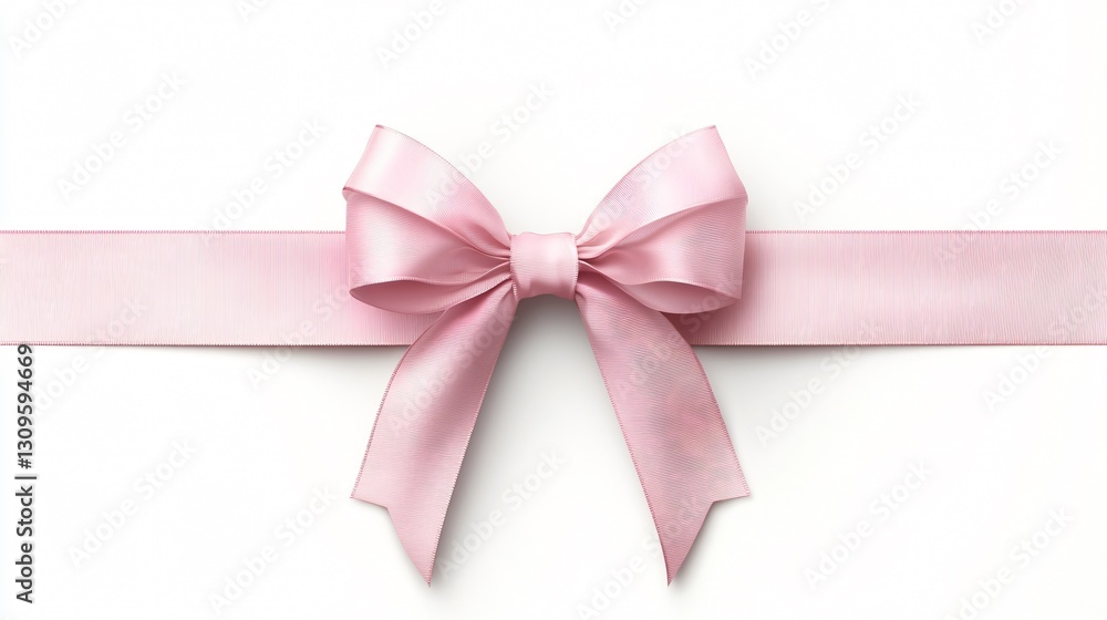 Elegant Long Paper with Pink Ribbon Bow Elegant Long Paper with Pink Ribbon Bow