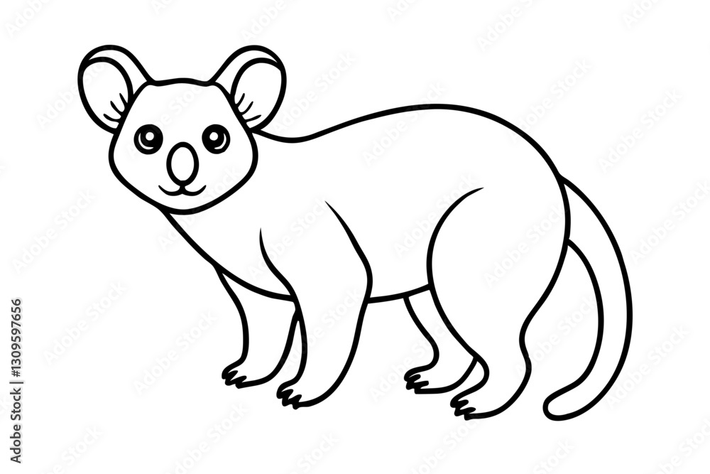 Elegant Koala Outline Elegant Koala Outline