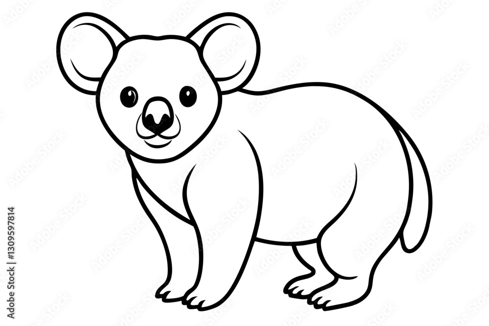 Elegant Koala Outline Elegant Koala Outline