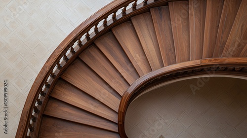 Wallpaper Mural Grand Entrance Features Dark Walnut Spiral Staircase Elevating Elegance in Stunning Interior Design Torontodigital.ca