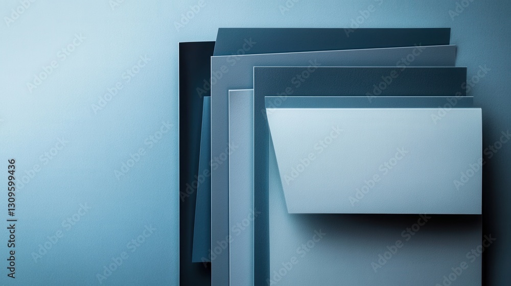 Sleek paper art background featuring geometric shapes in muted blue and gray tones for professional use Generative AI Sleek paper art background featuring geometric shapes in muted blue and gray tones for professional use Generative AI