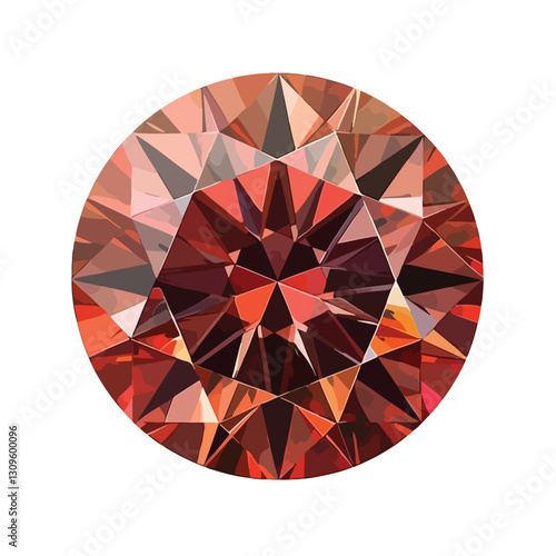 Vibrant Red Diamond Gemstone Isolated on White Background for Jewelry Designs