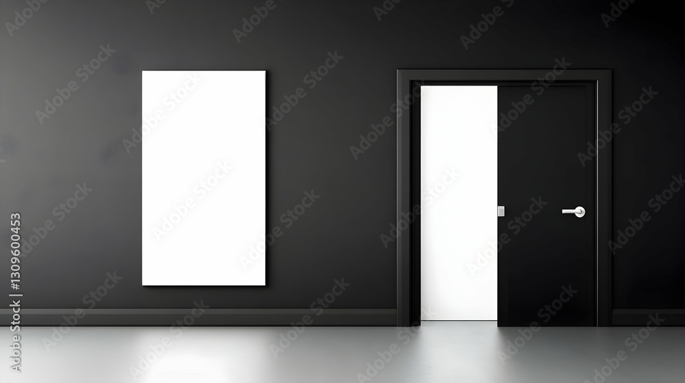 Modern Minimalist 3D Room Illustration Mockup Modern Minimalist 3D Room Illustration Mockup