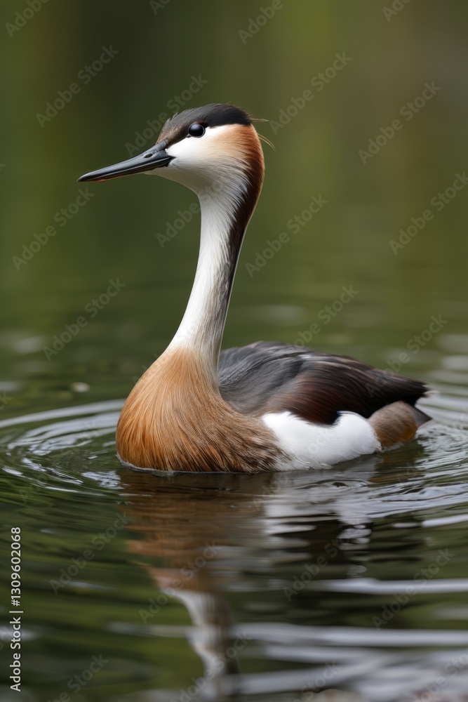 Fototapeta premium there is a bird that is swimming in the water
