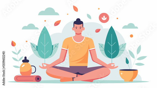 Experience the ultimate state of zen as we combine the healing practice of yoga with the theutic act of sketching at our retreat.. Vector illustration