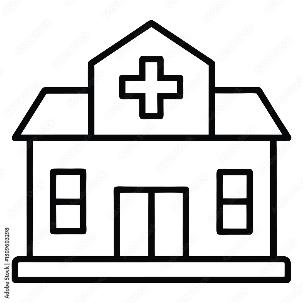 Obraz premium silhouette post office on white background