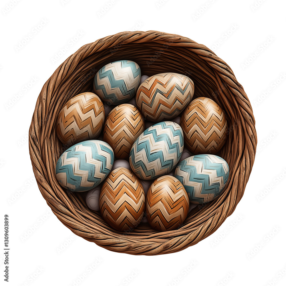 Colorful Easter eggs arranged artistically in a wicker basket, multicolored Easter eggs wicker basket png image Colorful Easter eggs arranged artistically in a wicker basket, multicolored Easter eggs wicker basket png image