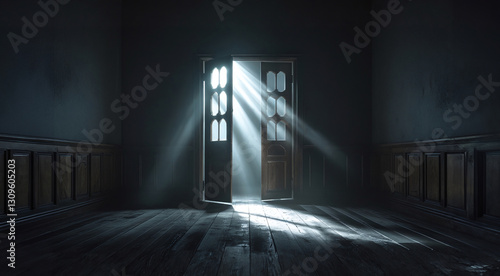 Threshold of Light: An Open Door in Shadow