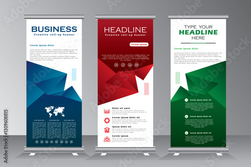 Corporate roll up banner design template for your business, Roll up banner design, vector eps 10.	