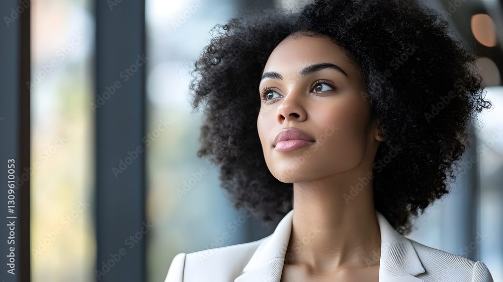 Close up portrait of a confident business executive woman reviewing a digital performance dashboard on her laptop in a modern urban office setting Close up portrait of a confident business executive woman reviewing a digital performance dashboard on her laptop in a modern urban office setting