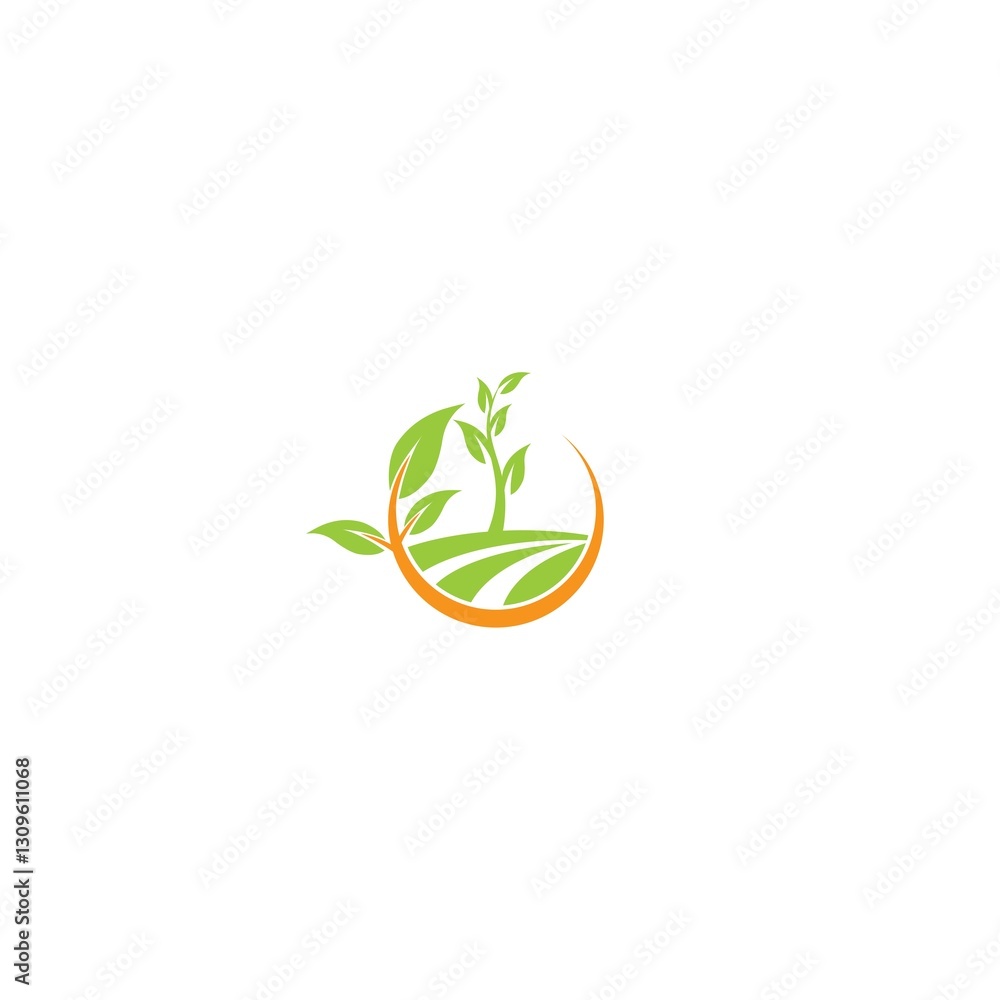 Agriculture logo. Leaf Logo icon isolate on white background Agriculture logo. Leaf Logo icon isolate on white background