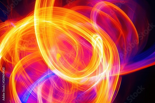 Bright neon colors create a dynamic abstract backdrop filled with explosive light patterns and movement Generative AI