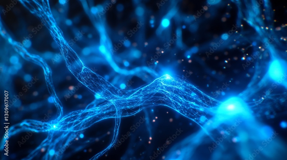 Exploring the glowing nervous system vibrant neon blue x-ray imaging of nerves in a biomedical laboratory environment Exploring the glowing nervous system vibrant neon blue x-ray imaging of nerves in a biomedical laboratory environment