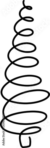 Simple vector christmas tree icon calligraphy line drawing celebrating winter holidays