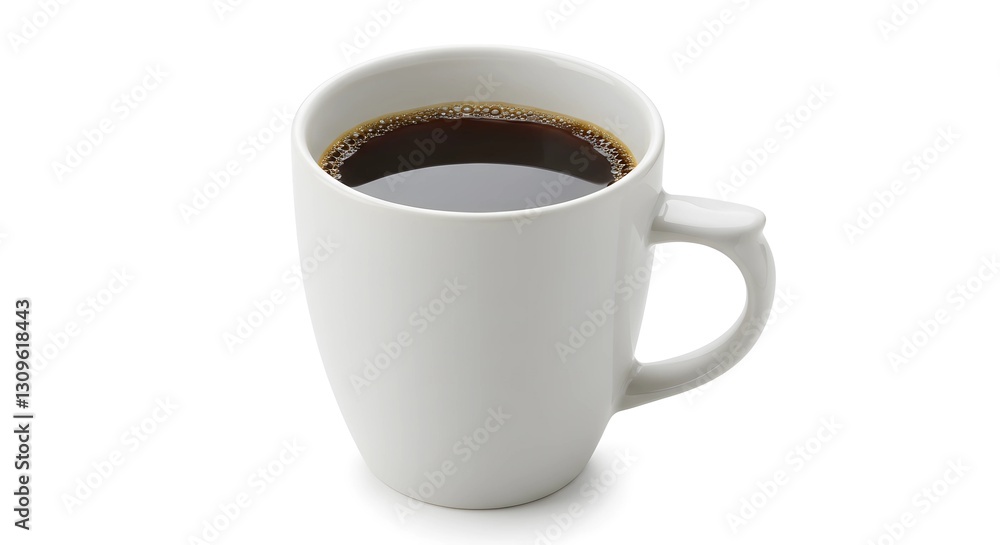 White Coffee Cup Filled with Black Coffee White Coffee Cup Filled with Black Coffee