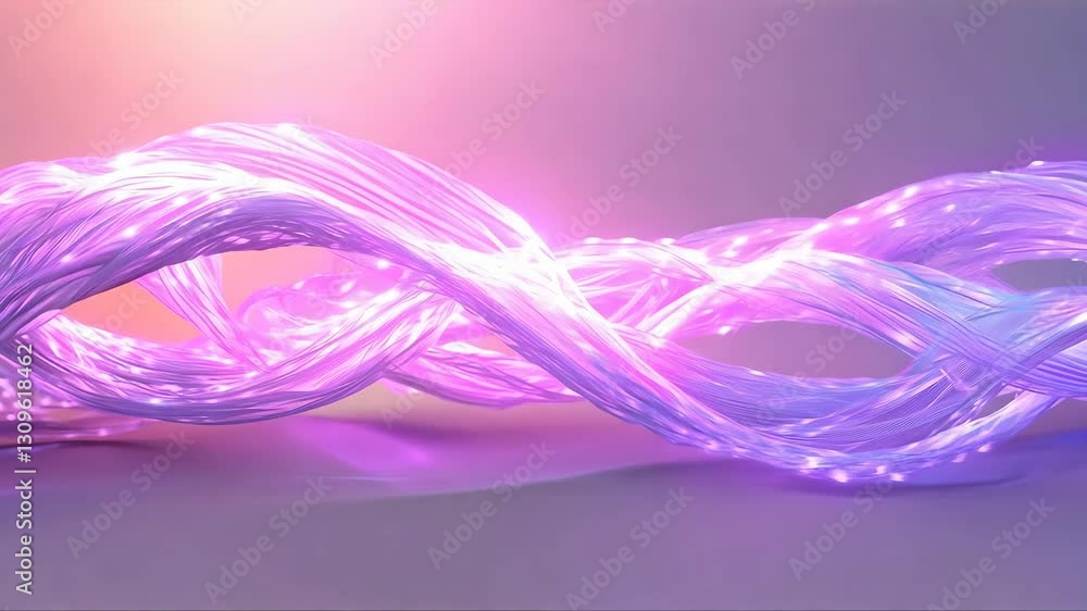 Purple and white string with a lot of lights on it. The string is long and thin . Business abstraction