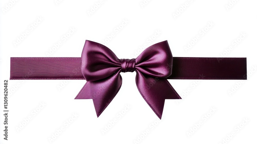 Fototapeta premium Elegant Purple Satin Bow on a Smooth Ribbon with a Classy Touch