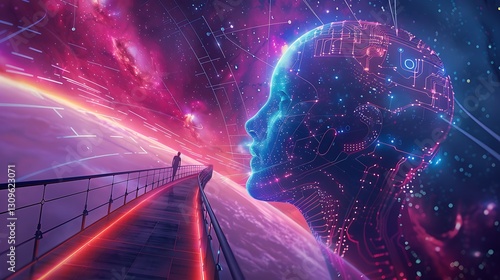 A Journey into the Digital Mind: Exploring the Intersection of Humanity and Artificial Intelligence in a Futuristic Cosmos
