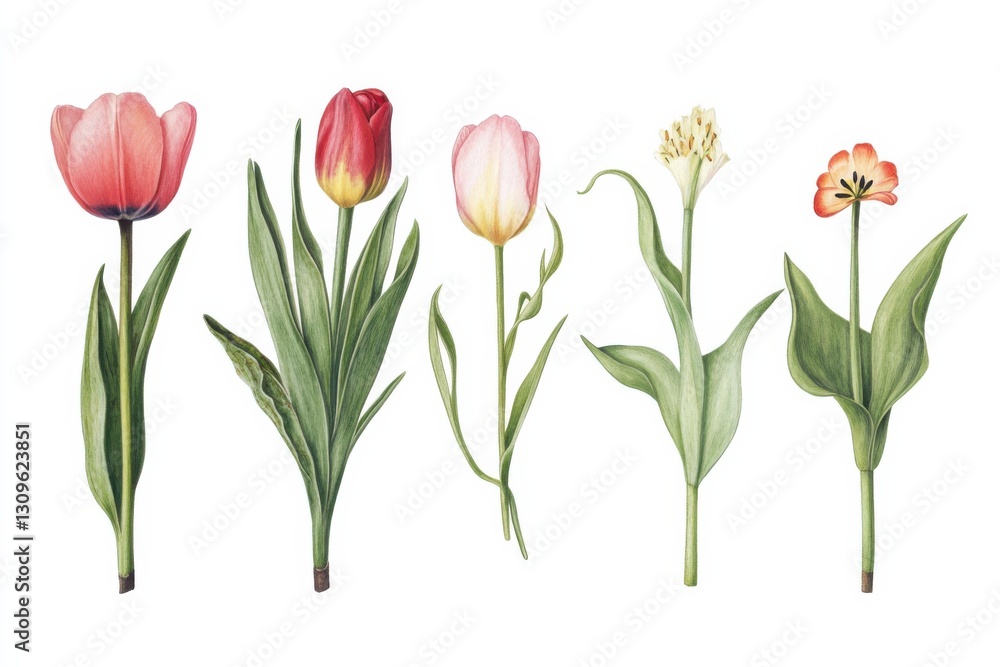 Exploration of tulipa plant parts showcasing diverse tulip varieties and their unique traits Exploration of tulipa plant parts showcasing diverse tulip varieties and their unique traits