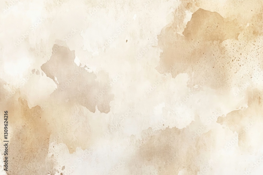 Fototapeta premium Vintage Watercolor Texture Background in Warm Beige Tones