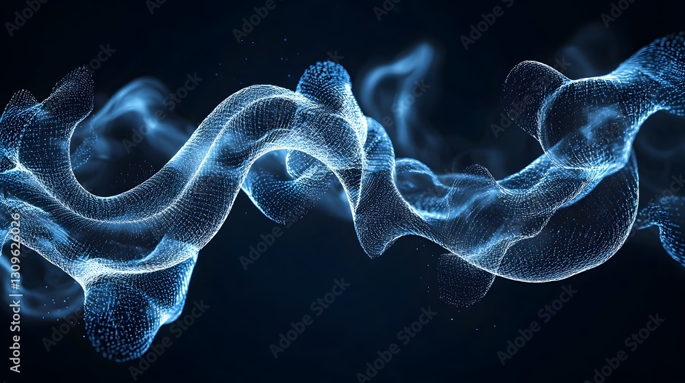 Obraz premium Ethereal and surreal visualization of the flowing and glowing digestive system using abstract ribbons and organic shapes