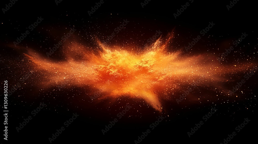 Fiery Explosion Orange Glowing Particles Burst Fiery Explosion Orange Glowing Particles Burst