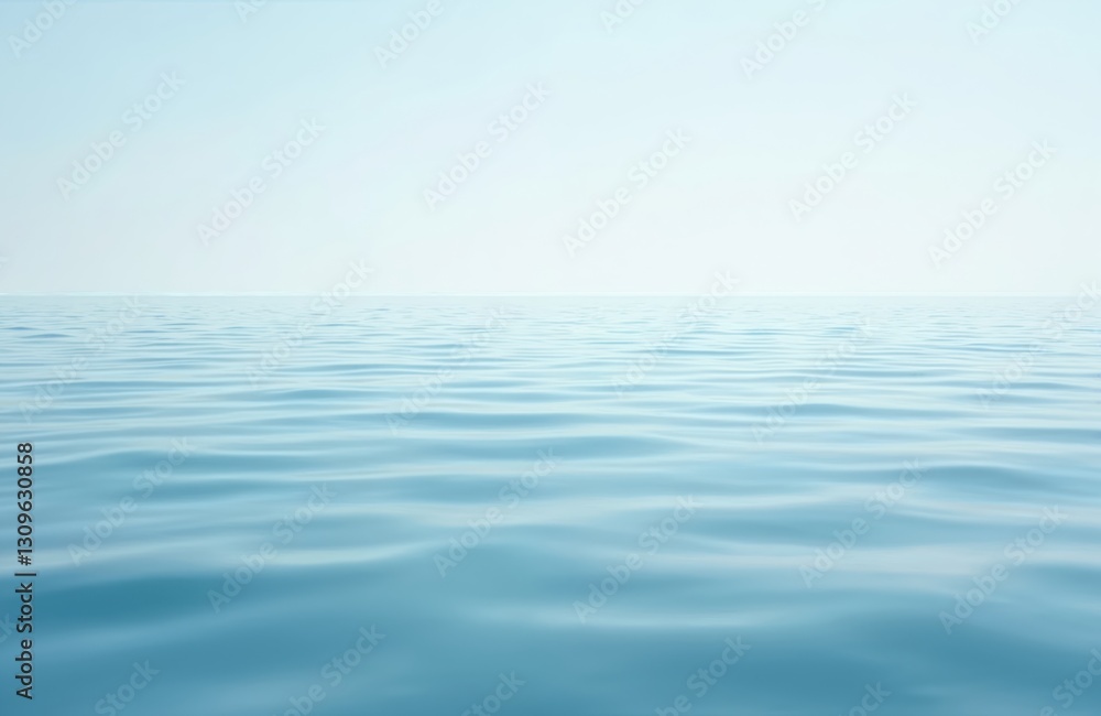 Obraz premium Clean calm blue ocean water with small wave pattern. Sea surface background. Minimal seascape, evoking tranquility, peace, harmony. Gentle waves create soothing natural texture. Aquatic abstract.