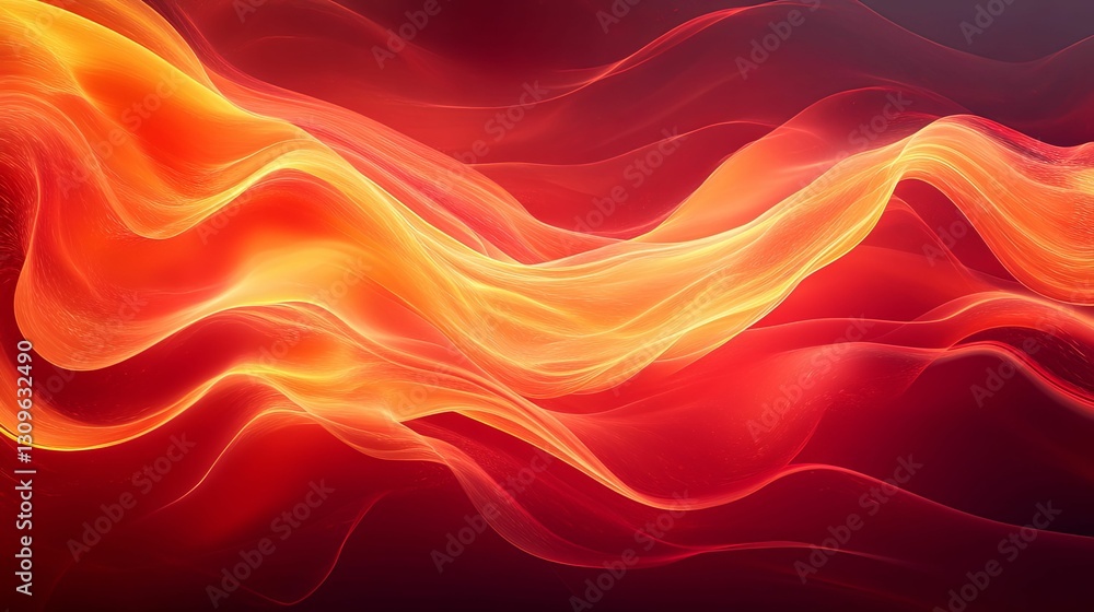 Obraz premium Abstract Red And Orange Flowing Waves Design