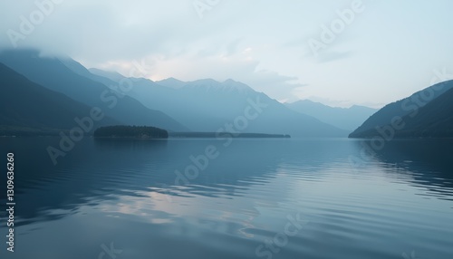  Misty Mountain Lake at Dawn