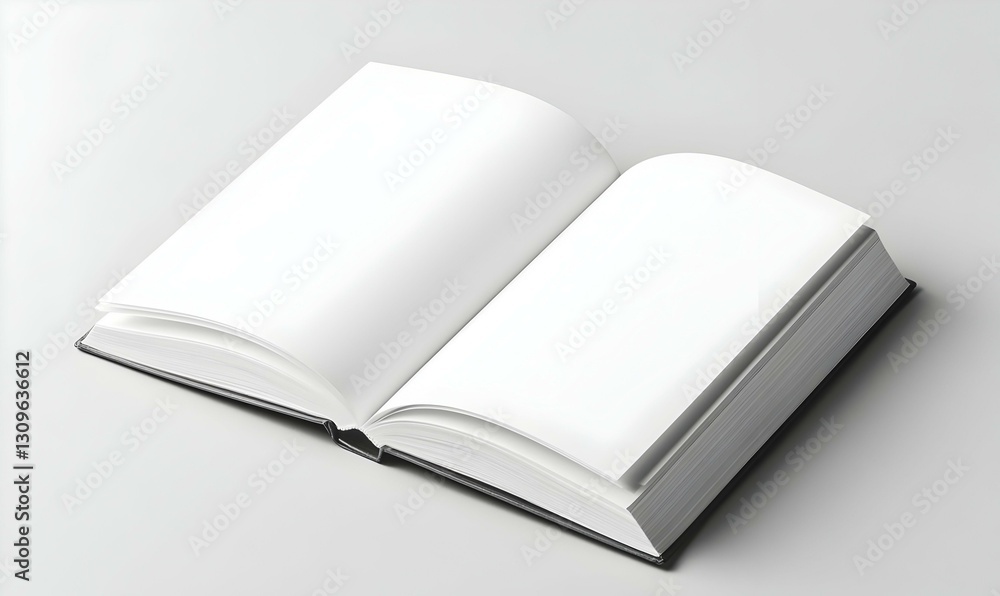 Open blank book on grey background for creative writing inspiration Open blank book on grey background for creative writing inspiration