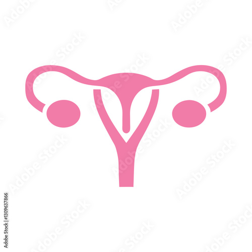 Minimalist Female Reproductive System Vector.