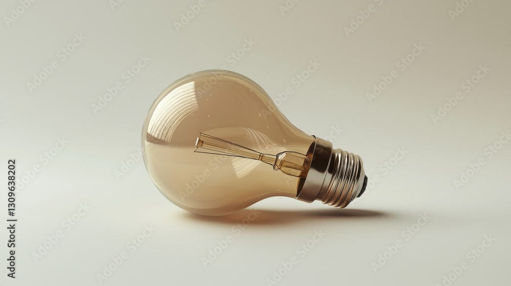 light bulb with warm glow lies on smooth surface, showcasing its essential design light bulb with warm glow lies on smooth surface, showcasing its essential design